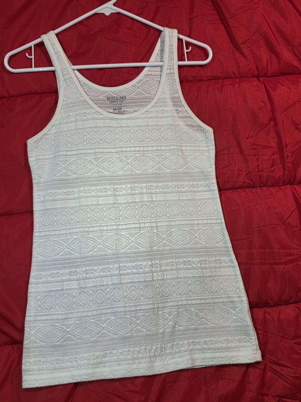 Mossimo Supply Co. Cream Textured Scoop Neck Tank
